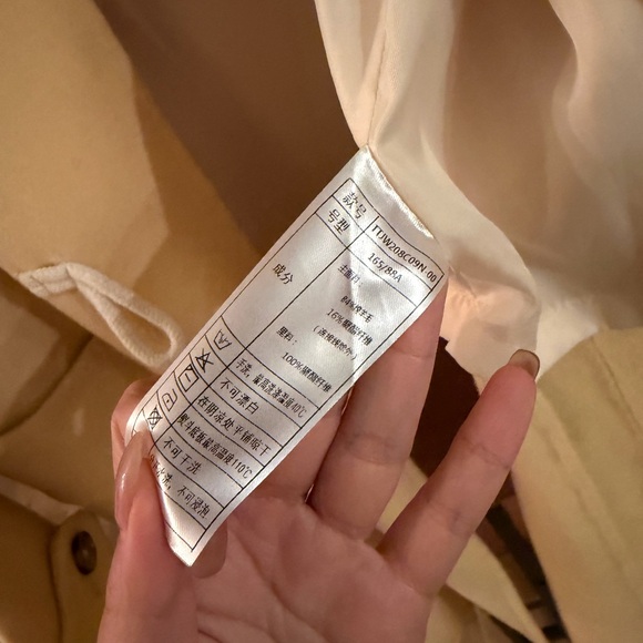 Teenie Weenie Yellow Wool Handmade Trench Coat - Picture 8 of 11